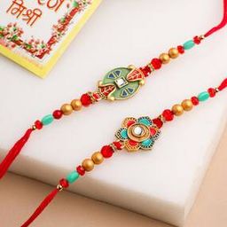 Set of 2 Stone-Studded Tie-Up Rakhis -9