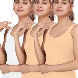 Pack of 3 Women Camisoles with Adjustable Straps-image-55