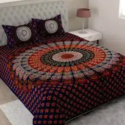 Floral Print King-Size Bedsheet with Pillow Covers-image-75