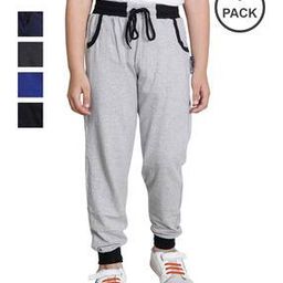 indiweaves Pack of 5 High-Rise Joggers with Drawstring Waist-picture-0