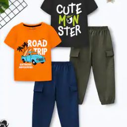 Boys Typographic Pants and T-shirt Set-image-12