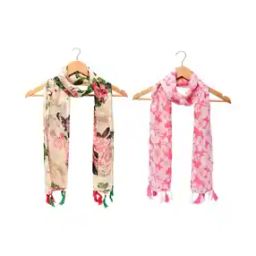 Pack of 2 Women Cotton Printed Scarf-26