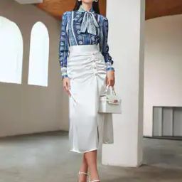 Graphic Print High-Neck Top-29