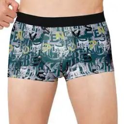 Men Typographic Print Trunks with Elasticated Waist-picture-37