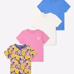 Pack of 4 Floral Print Round-Neck T-Shirts-37