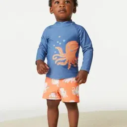 Graphic Print T-Shirt & Shorts Swim Set-image-81