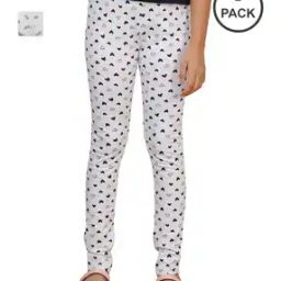 Pack of 2 Girls Cotton Printed Leggings-image-30