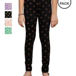 Pack of 5 Girls Cotton Printed Leggings-image-120