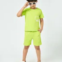 Boys Typographic Print T-Shirt & Shorts Set-image-7