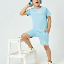 Boys Typographic Print T-Shirt & Shorts Set-image-12