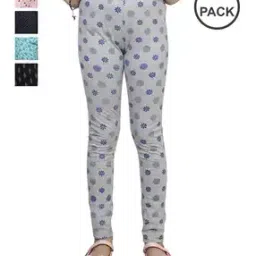 Pack of 5 Girls Cotton Printed Leggings -picture-50