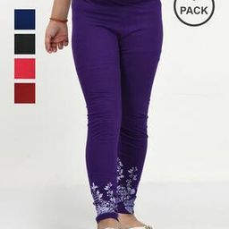 Girls Pack of 5 Floral Print Leggings-image-7