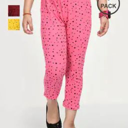 Pack of 3 Girls Cotton Printed Capris  -image-30