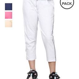 Girls Pack of 4 Slim Fit Flat Front Capris-picture-32