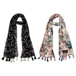 Women Floral Cotton Scarf -36