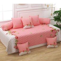200 TC Cotton Diwan Set with Pillows-image-61