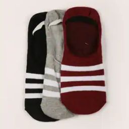 Men Pack of 3 Striped No-Show Socks-image-38
