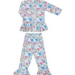 Printed Lounge Top & Pants Set-image-21