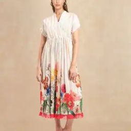 Women Floral Print Fit & Flared Dress-image-45