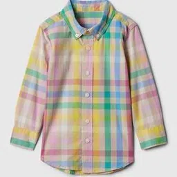 Multi Striped Long Sleeves Poplin Shirt-image-5