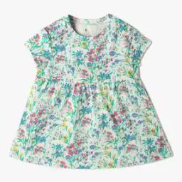Floral Print Short Sleeves Knitted Dress-image-96