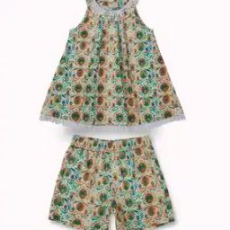Girls Floral Print Shorts & Top Set-image-86