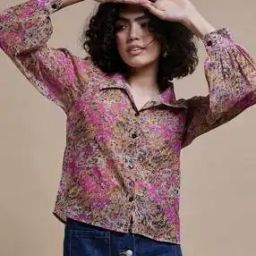 Women Regular Fit Spread Collar Shirt-image-3