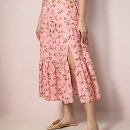 Women Regular Fit Tiered Skirt with Side Slit-picture-33