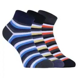 Men Pack of 3 Striped Ankle-Length Socks-image-4