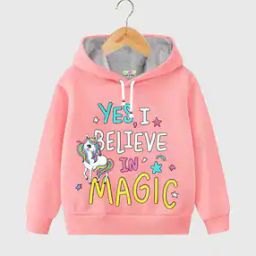 Girls Typographic Print Regular Fit Hooded Sweatshirt-20