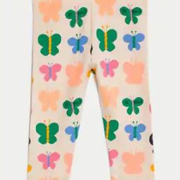 Infants Butterfly Print Leggings with Elasticated Waist-image-35