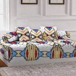 Set of 6 Graphic Print TC Polycotton Diwan Set-12