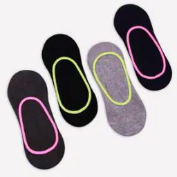 Women Pack of 4 No-Show Socks with Contrast Tipping-image-42