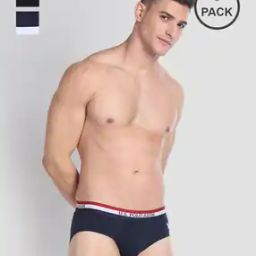 Pack of 3 Briefs with Brand Knit Waistband-image-83
