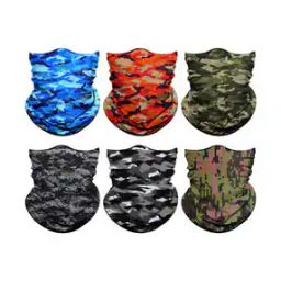 Men Pack of 6 Camouflage Print Multi-Purpose Bandanas-image-41