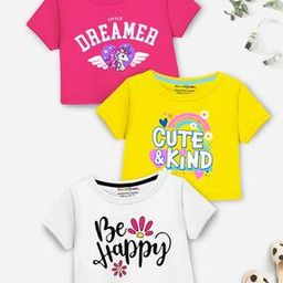 Pack of 3 Girls Round-Neck Relaxed Fit Crop Top-22