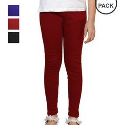 Pack of 4 Ankle-Length Leggings with Elasticated Waistband-image-6