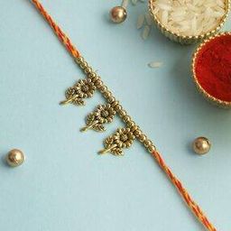 Tie-Up Golden Floral Charms Rakhi-image-20
