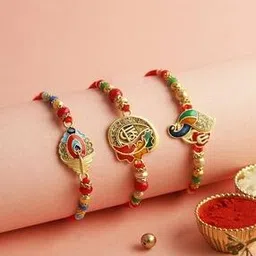 Tie-Up Set of 3 Beaded Rakhi-image-53