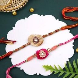 Tie-Up Set of 2 Stone Work Rakhi-image-1