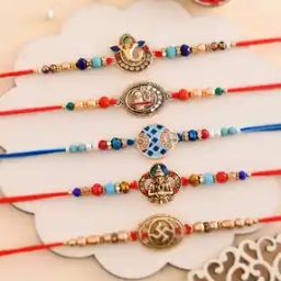 Men Tie-Up Set of 5 Divine Collection Rakhi-image-2