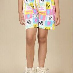 Girls Mickey & Friends Printed Regular Fit Shorts  -image-78