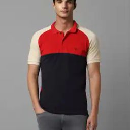 Men Colourblock Regular Fit Polo T-Shirt-image-1