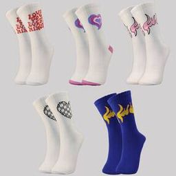 Women Self Design Socks-image-22