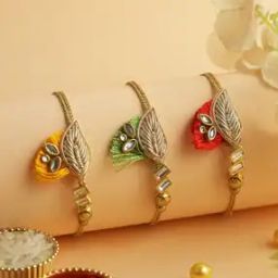Set of 3 Bhaiya Bhabhi Rakhi Set with Roli Chawal & Greeting Cards-image-32
