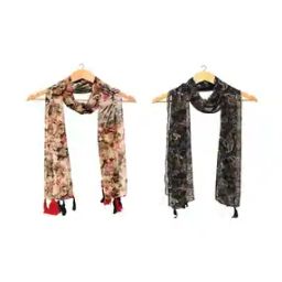 Women Floral Cotton Scarf -image-67