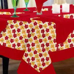 Floral Print 12 Seater Table Linen Set 72" x 120"-9