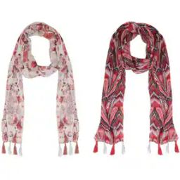 Pack of 2 Women Floral Print scarfs-12