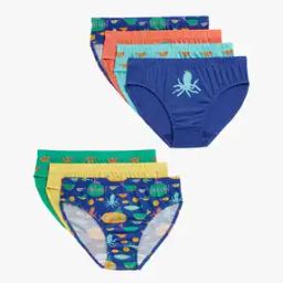 Boys Pack of 7 Sea Life Print Pure Cotton Briefs-picture-52