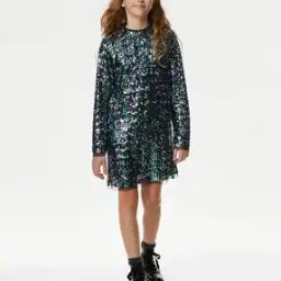 Girls Embellished A-Line Dress-picture-28